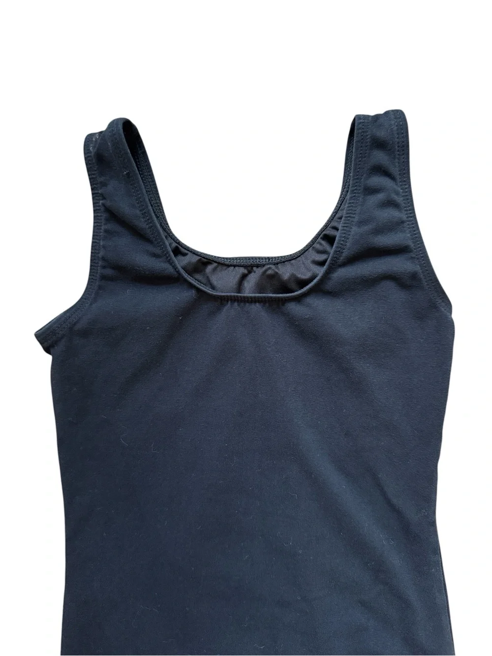 Motionwear Classic Cotton Tank Leotard, Black, Girls Medium